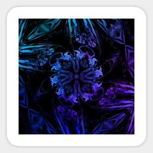 Blue Ombre Floral Flower Goth Sticker